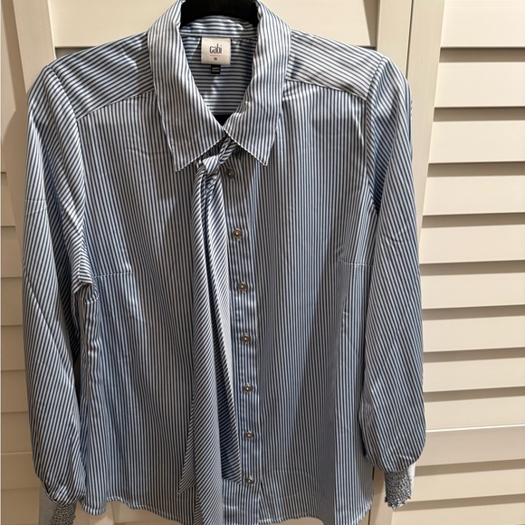 CAbi Men's Blue Pinstripe Dress Shirt - Picture 3 of 5